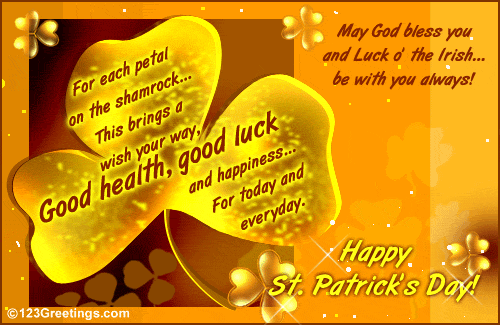 Luck O' The Irish !, St. Paddy's Blessings, Religious Blessings On St. Patrick's Day